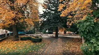 Park on Hlavna street in Kosice during the fall, Slovakia - 4k GoPro Hero 7 cinematic video