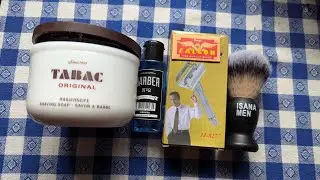 Klassische Nassrasur mit Rasierhobel f&uuml;r 1.50 &euro; ( JJ - 8277 ) zum 2. & TABAC Rasierseife