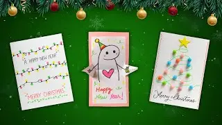 How to Make Christmas Greeting Card at Home | Easy Handmade New Year Card