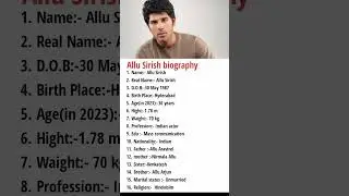 Indian actor Allu Sirish biography #ytshorts #biography