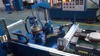 pot conveying manipulator pan auto feeder with utensils edge cutting beading pressing