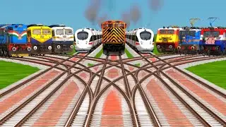 💥 Multiple Trains Collide at Bumpy High Curves | Crazy Train Crossing Game 2025