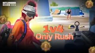 Solo v Squad BGMI Gameplay's 🥵 | 1v4 Only Rush Gameplay👽 | BGMI🔥