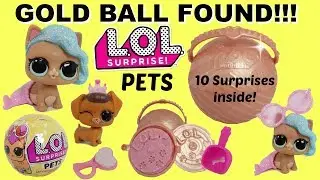 LOL Surprise Pets Series 3 Gold Ball Found, Ultra Rare pets Splashmeow-Maid and Fancy Haute Dog