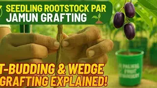 Successful grafting of jamun on 1 year old rootstock | T-Budding and Wedging Grafting complete me...
