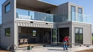 Man Builds a Modern Two-Story House from Steel Containers | Full Build by @mlgkontejneri3283