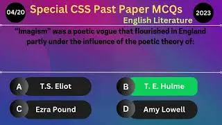 CSS 2023 English Literature - Special Past Paper MCQs with Answers for CSS Aspirants