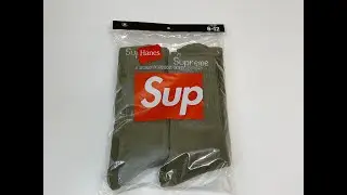 Supreme x Hanes Crew Socks (olive) Unboxing!