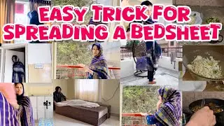 Easy trick for spreading a bedsheet || Easy Trick 