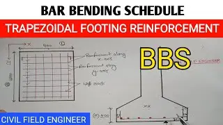 Bar bending schedule trapezoidal footing reinforcement | bbs