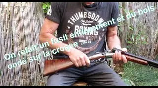 Restauration complète fusil à chien et méthode de bois ondé sur crosse