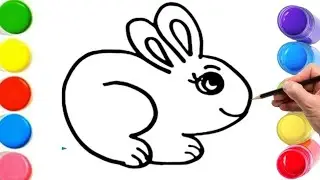 How To Draw cute rabbit Drawing, Painting & Coloring For Kids and Toddlers_ Child Art 🐋🌈