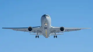 Pair of KC-46A Tankers Fight Crosswinds | Pease ANGB (PSM)