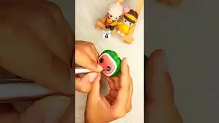 Wow🤩✏️😍 Clay @CoComelon pencil topper making 🥰🍉  Play doh | Easy craft ideas  #cocomelon #shorts