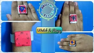 Paper Crafts|| Watch, Rings with colour papers||Easy  and simple origami crafts