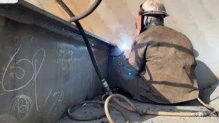 Ship welding work is difficult 😞 and very hot