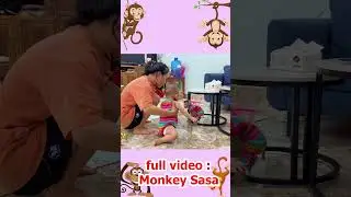 Naughty monkey steals baby's jelly #2 #babymonkey #monkeyfamily #monkeysmart