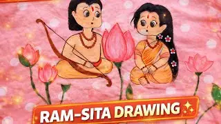 Handmade Ram Sita Drawing 🎨 | Traditional Indian Art | Easy Drawing #ramsita #laxmi #drawing #viral 