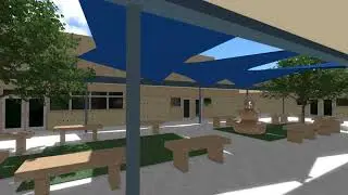 Conceptual shade sail rendering for a school