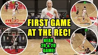 DOMINATING FIRST GAME AT THE REC ON NBA 2K23 NEW GEN! - 7'0 Diming Finisher Build - Near 20 & 20!