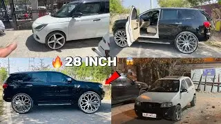 ये हे India 🇮🇳  के 1st 28 inch Alloy Wheels in ford Endeavour🔥Swift Modified @tarunvlogs3445
