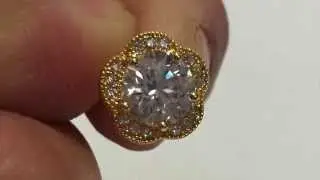 Orrous 18k Gold Plated Cubic Zirconia Flower Halo Stud Earrings 2 30 carats - unboxing