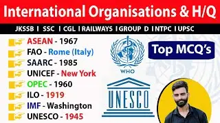 Important International Organisations & its Headquarters l Top MCQ's l JKSSB l SSC l CGL l Railways