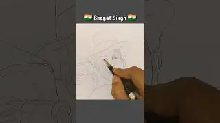 Independence Day Drawing shorts || Bhagat Singh Drawing || #shorts #viral #independenceday