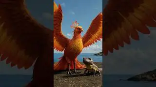 The baby of a phoenix and a salamander