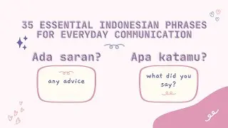 35 Essential Indonesian Phrases for Everyday Communication | Learn Indonesian | @easyindonesian