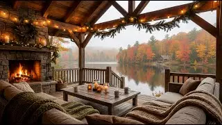 ☕🔥 Warm Piano Jazz by the Fireplace | Gentle Jazz with Peaceful Lakeview for Work, Study, Focus