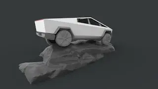 3D Tesla Cybertruck Turntable Animation