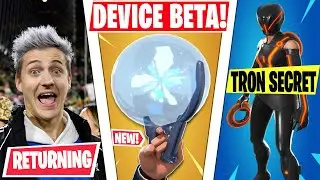Fortnite BETA Devices Test! (New Weapons) Ninja NOT Quitting, Tron SECRETS & FREE Twitch Rewards!