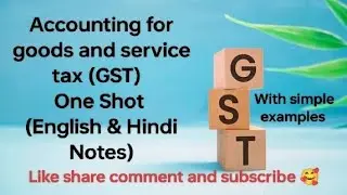 Accounting for goods and service tax (GST) class 11 One Shot 