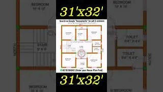 31 x 32 House Plan with 4 Bhk design #shorts #ytshorts