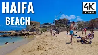 The best beach in Haifa - Bat Galim, Israel | 4K 60 FPS UHD Relaxing Virtual Walk | בת גלים, חיפה