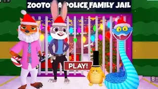 ZOOTOPIA POLICE FAMILY PRISON RUN ESCAPE! (CHRISTMAS OBBY) ROBLOX
