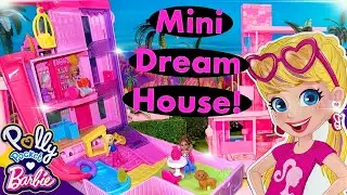 Распаковка и обзор компактной куклы Polly Pocket Barbie Dreamhouse!!🎀😻