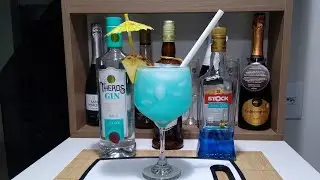 Como Fazer drink Gin Blue Havaiano