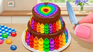 Tasty Mini Rainbow Cake Recipe With KitKat | Cake Challenge & ASMR by Tiny Food