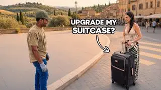 Asking a Rome Street Artist to Upgrade my Leather Suitcase