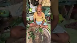 Art Of Making Banana Leaf Cup in Indian Village 