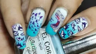 Shark Nail Art Tutorial!!! 🦈🦈🦈