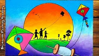makar sankranti drawing