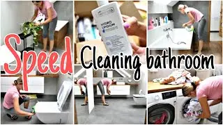 SPEED CLEANING BATHROOM | CLEAN WITH ME | LAUNDRY DAY | NEW COSMETICS