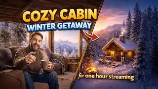Snowy Cabin Fireplace Sounds | Stress Relief & Focus