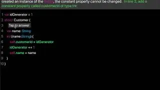 Learn Swift: Create an immutable property (Chapter 13 Lesson 7)
