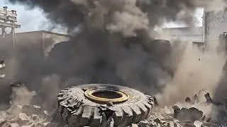 Extreme Tire Blast Under Caterpillar Mega Truck Machine 💥