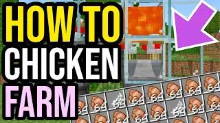 Easiest AUTOMATIC CHICKEN FARM in Minecraft Bedrock & MCPE