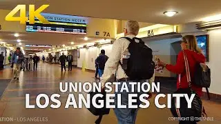 Walking Downtown Los Angeles, Union Station, California, USA, Travel, 4K UHD